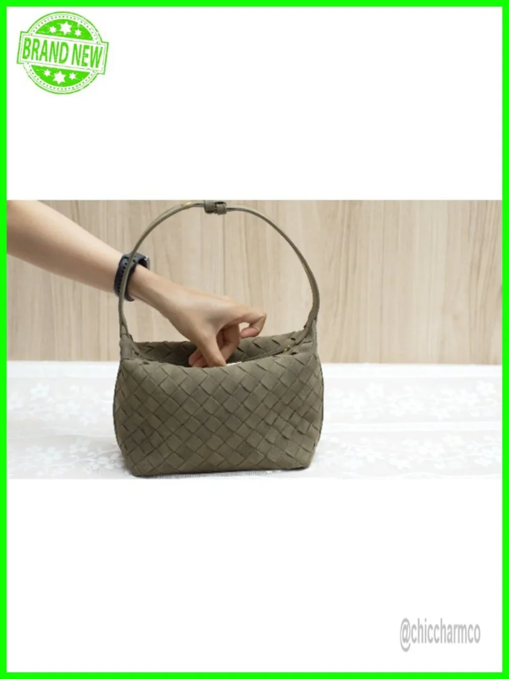 Faux Suede Woven Hobo Handbag with Adjustable Strap